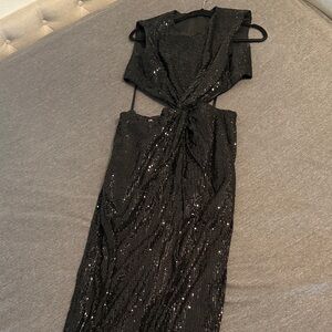 Mac Duggal Black Sequin Dress